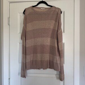 women's Long Sleeve Shoulder Cutout baggy shirt